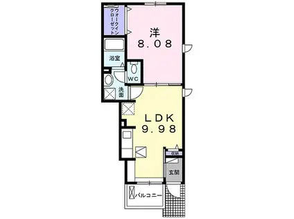 メイプル タウン(1LDK/1階)の間取り写真