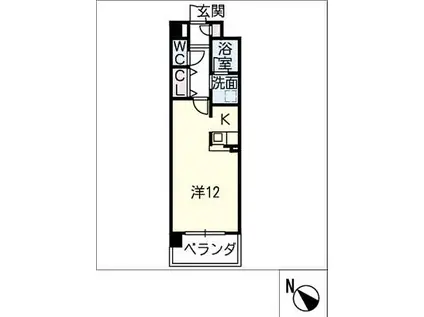 マンション夢想(ワンルーム/4階)の間取り写真