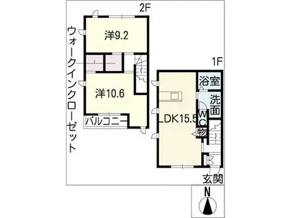 葵テラス B棟(2LDK)の間取り写真