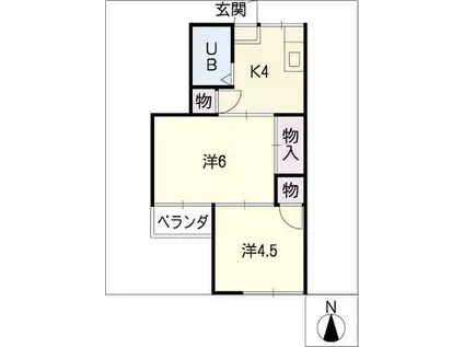 長島ビル2(2K/3階)の間取り写真