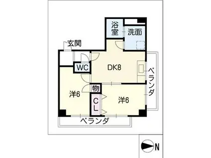 須原ビル(2DK/5階)の間取り写真