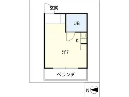 グリーンハイツ千代田(ワンルーム/4階)の間取り写真