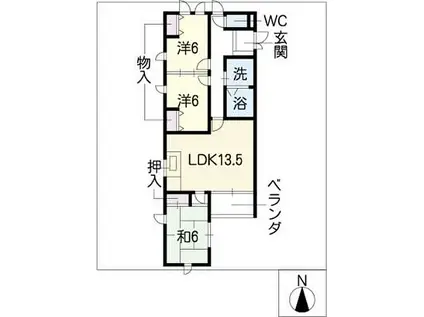 コンフォートヤマト(3LDK/2階)の間取り写真