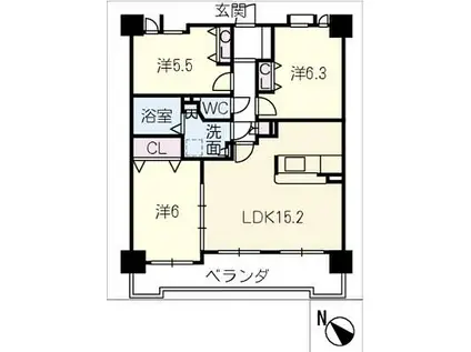 アメニティ新栄(3LDK/9階)の間取り写真