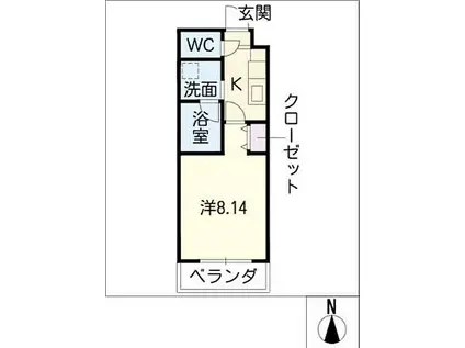 アップルコート本郷(1K/5階)の間取り写真
