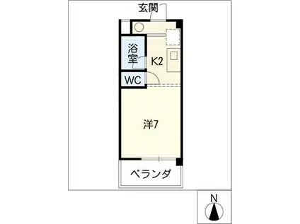 コスモス御前場(1K/2階)の間取り写真