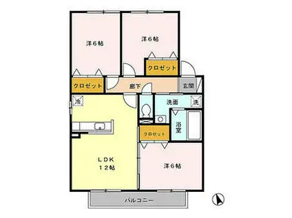 ベルドミール(3LDK/2階)の間取り写真