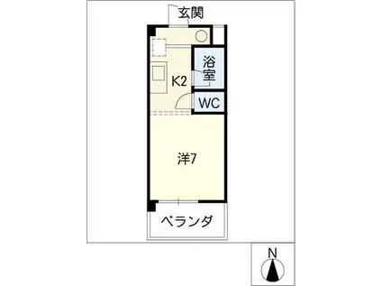 コスモス御前場(1K/1階)の間取り写真