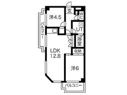 アスト鴻ノ巣(2LDK/3階)の間取り写真