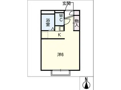 パレスENYA(ワンルーム/2階)の間取り写真