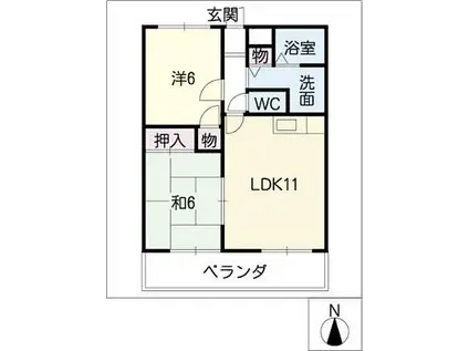 コアロードI(2LDK/1階)の間取り写真