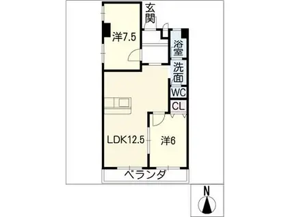 パークマンション長山(2LDK/4階)の間取り写真