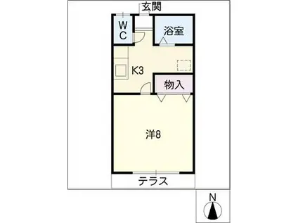 カーサ クラーラ(1K/1階)の間取り写真