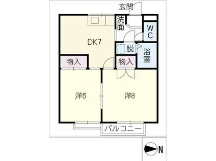 エトワール浅草 A棟(2DK/2階)の間取り写真