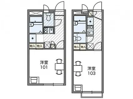 レオパレスINN オオタ(1K/1階)の間取り写真