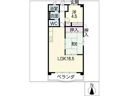 マーサ21(2LDK/1階)の間取り写真