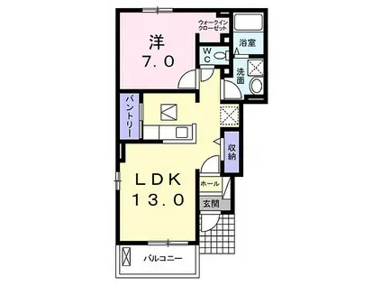 東武伊勢崎線 花崎駅 徒歩24分 2階建 築10年(1LDK/1階)の間取り写真