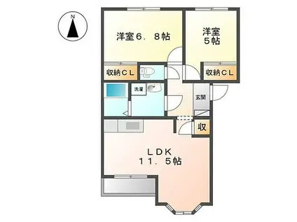 JR東海道本線 垂井駅 徒歩24分 2階建 築14年(2LDK/2階)の間取り写真