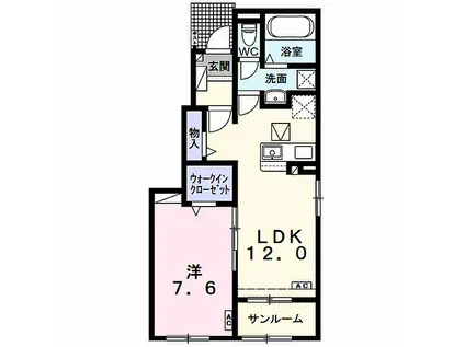 JR東海道本線 垂井駅 徒歩11分 2階建 築1年(1LDK/1階)の間取り写真