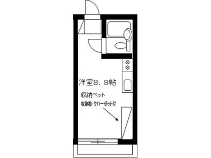 メゾンドハイローズ(ワンルーム/2階)の間取り写真