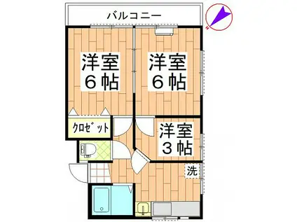 マンション静和(3K/1階)の間取り写真