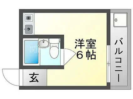 京阪本線 大和田駅(大阪) 徒歩10分 4階建 築31年(ワンルーム/3階)の間取り写真