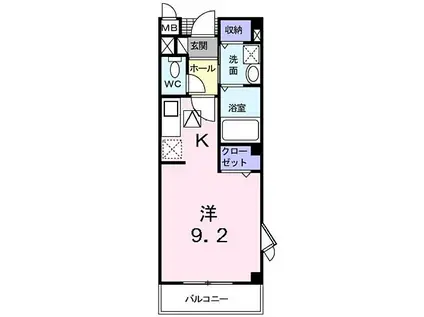 JR東海道・山陽本線 彦根駅 徒歩10分 2階建 築17年(1K/1階)の間取り写真
