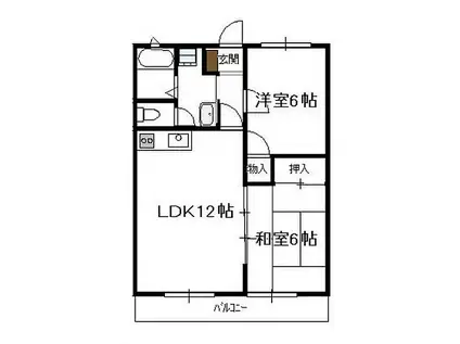 シャルマンK(2LDK/2階)の間取り写真