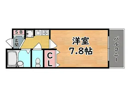 阪神本線 西灘駅 徒歩1分 5階建 築26年(1K/3階)の間取り写真
