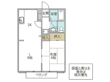 フローラハイツ(1LDK/1階)の間取り写真