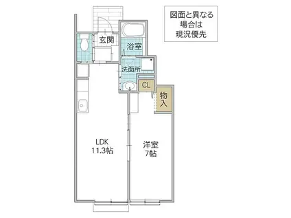 GRAND SOLEIL (1LDK/1階)の間取り写真