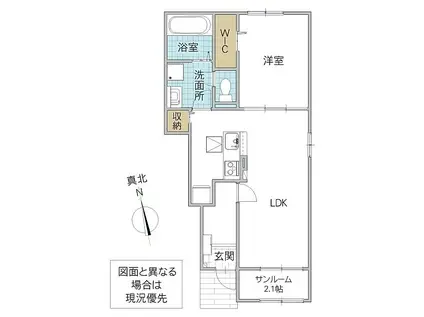 サンセールAH(1LDK/1階)の間取り写真