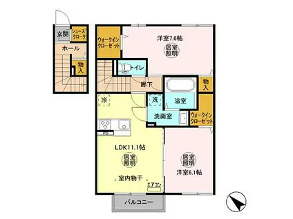 LITUS I(2LDK/2階)の間取り写真