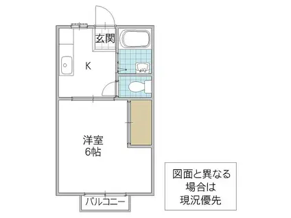 ハイツサンライフA(1K/2階)の間取り写真