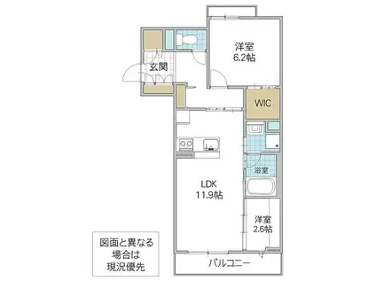 アベニュー J(2LDK/2階)の間取り写真