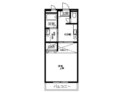 レアールアクア(1K/2階)の間取り写真