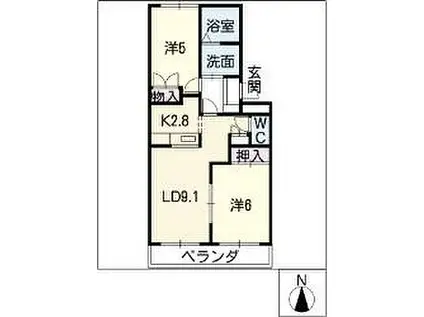 グレイスヴィラ(2LDK/3階)の間取り写真