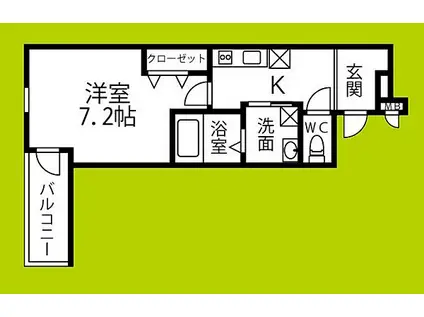 フジパレス都島御幸町V番館(1K/2階)の間取り写真