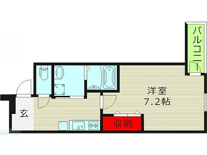 フジパレス都島御幸町V番館(1K/3階)の間取り写真