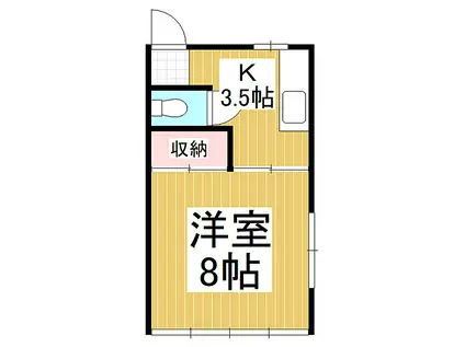 昼神アパート(1K/1階)の間取り写真