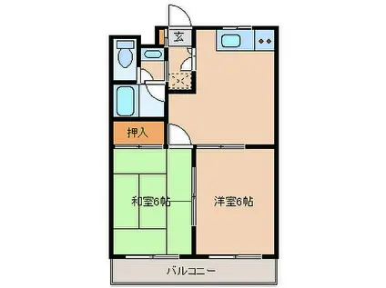 メゾンMONA(2DK/1階)の間取り写真
