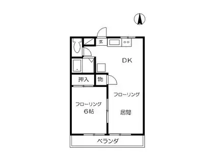 東武佐野線 佐野市駅 徒歩20分 2階建 築28年(1LDK/2階)の間取り写真