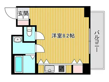 エルミタージュ難波南II(ワンルーム/9階)の間取り写真