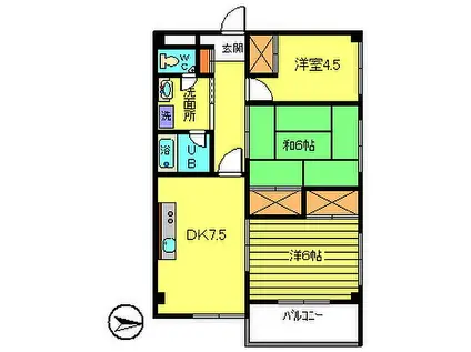 第3長庄マンション(3DK/4階)の間取り写真