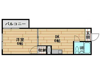 JR芸備線 戸坂駅 徒歩5分 4階建 築41年(1DK/3階)の間取り写真