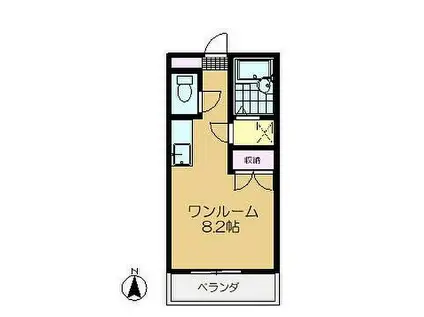 スキップハイツ(ワンルーム/3階)の間取り写真