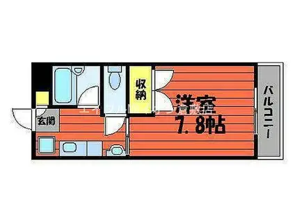 水島臨海鉄道 倉敷市駅 徒歩6分 3階建 築28年(1K/3階)の間取り写真