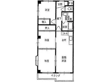 ベルトピアいわきI(3LDK/3階)の間取り写真