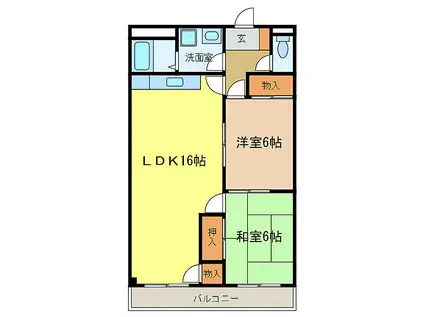 メゾン宮阪(2LDK/2階)の間取り写真