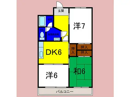 コーポ藤田(3DK/1階)の間取り写真